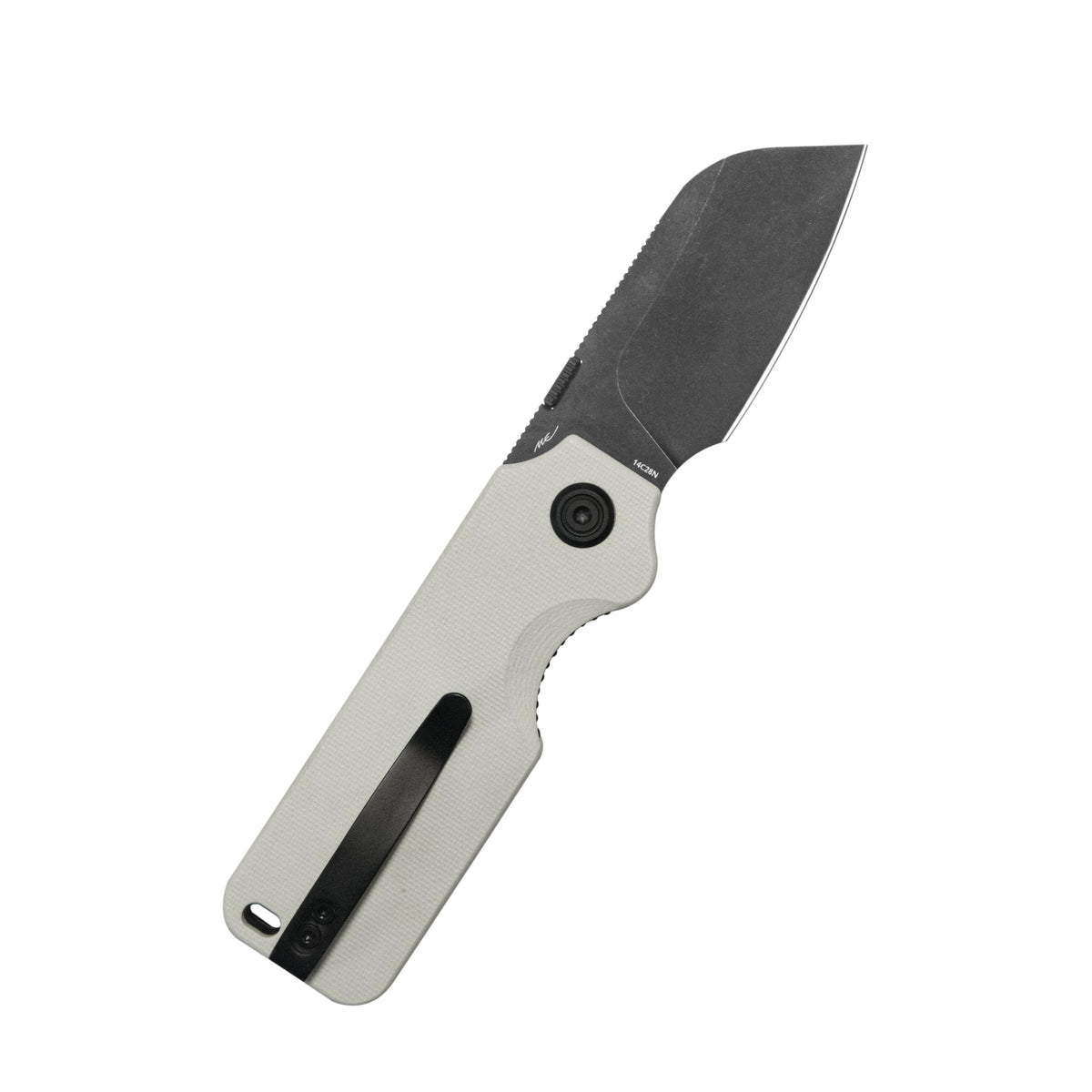 Kubey Boxer Folding Knife 3.1" 14C28N Sheepsfoot Blade White G10 Handle KU407E