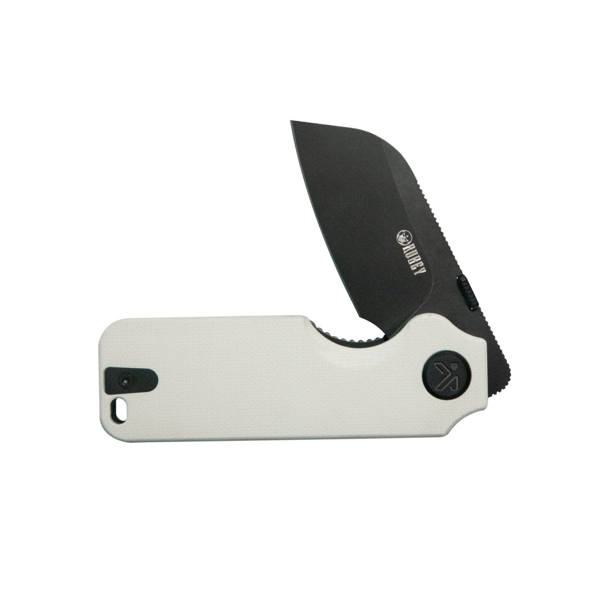Kubey Boxer Folding Knife 3.1" 14C28N Sheepsfoot Blade White G10 Handle KU407E
