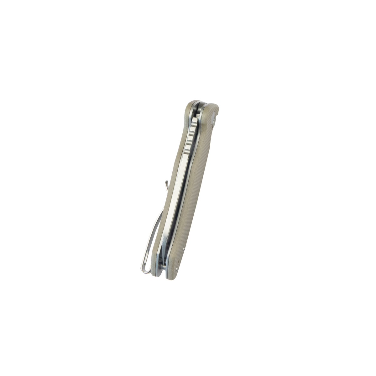 Kubey Creon Small Pocket Knife 2.87" AUS-10 Beadblasted Blade Tan G10 Handle Button Lock KU336K
