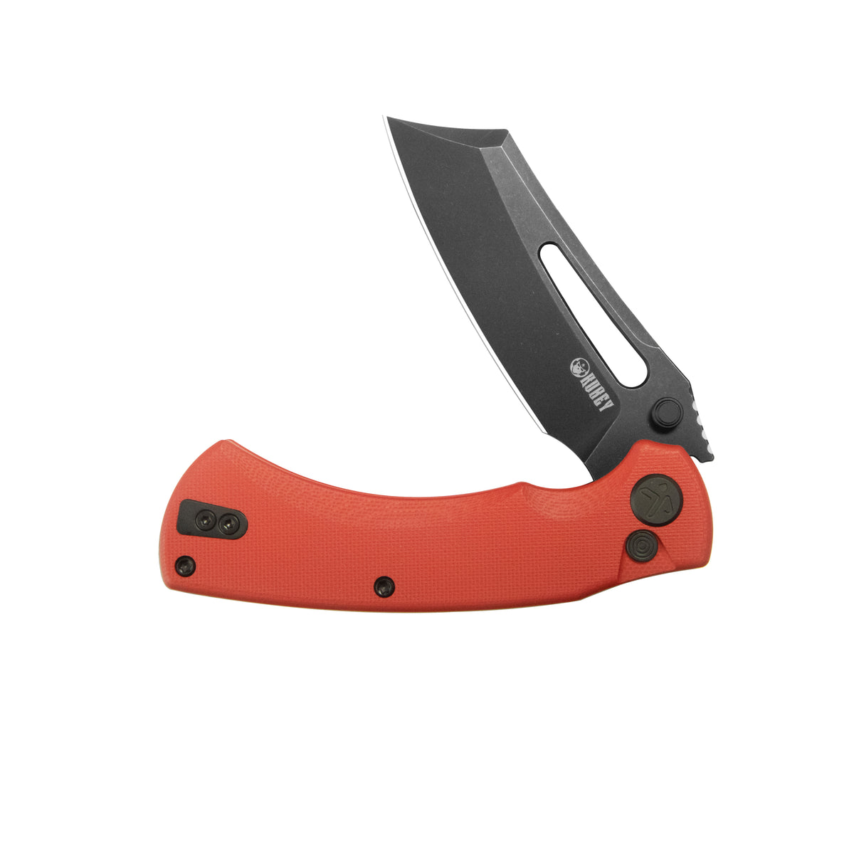 Kubey Dheo Liner Lock Flipper Folding Knife Red G10 Handle 3.15" Blackwash 14C28N Drop Point KU378C