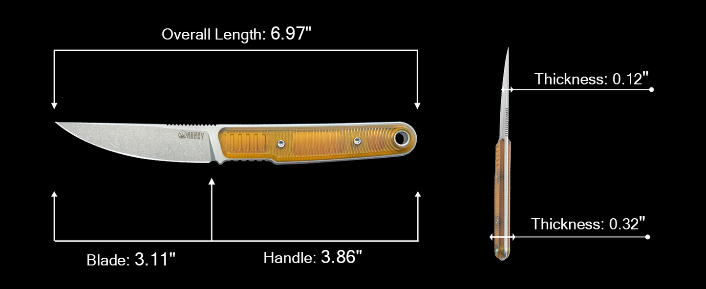 Kubey JL Kwaiken Fixie Fixed Blade Knife Red Black G10 Handle 3.11" Beadblast 14C28N KU355A