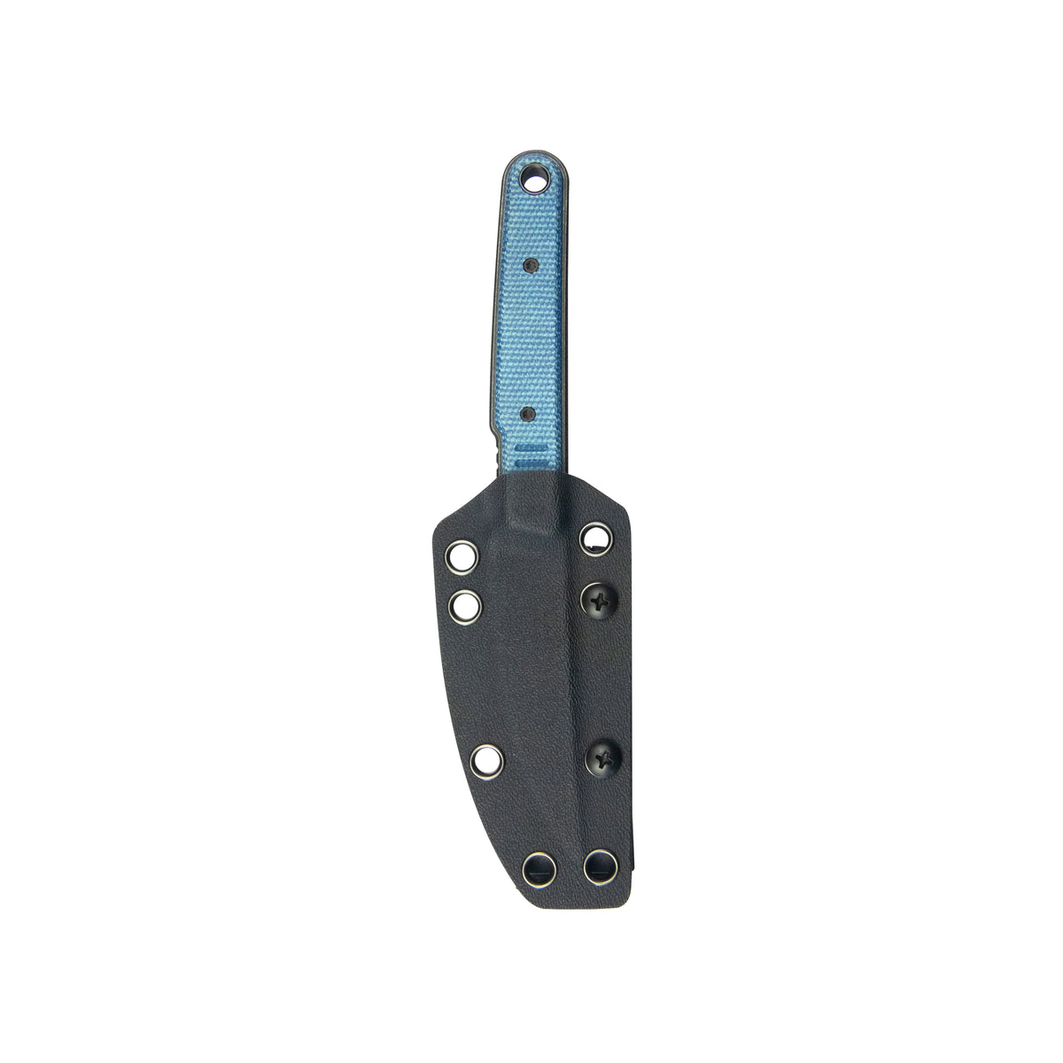 Kubey JL Kwaiken Fixie Fixed Blade Knife Blue Micarta Handle 3.11" Blackwash 14C28N KU355B
