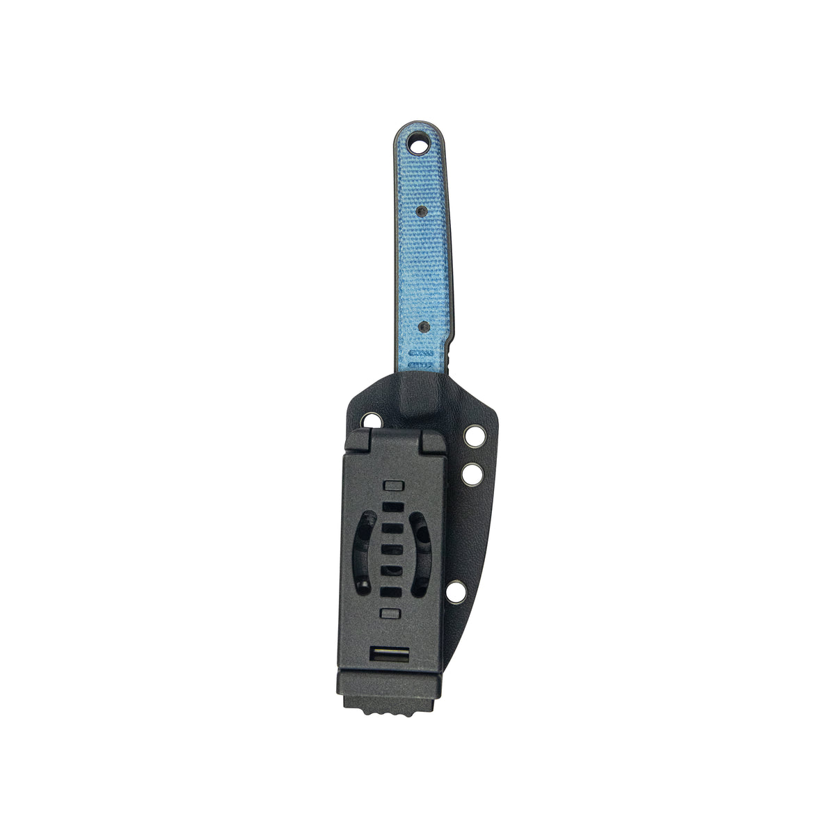 Kubey JL Kwaiken Fixie Fixed Blade Knife Blue Micarta Handle 3.11" Blackwash 14C28N KU355B