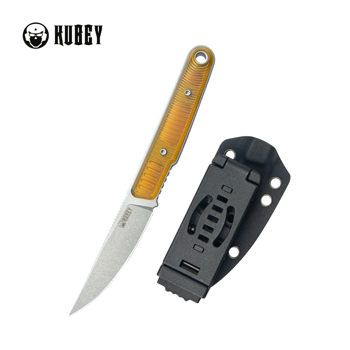 Kubey JL Kwaiken Fixie Fixed Blade Knife Ultem G10 Handle 3.11" Beadblast 14C28N KU355C