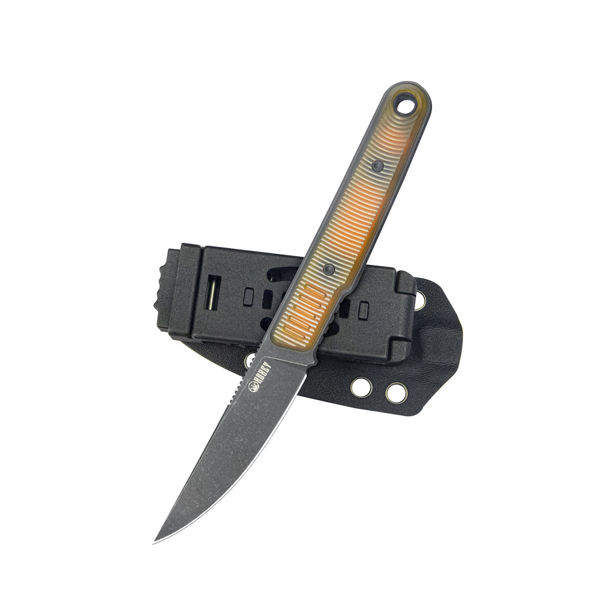 Kubey JL Kwaiken Fixie Fixed Blade Knife Ultem G10 Handle 3.11" Blackwash 14C28N KU355D