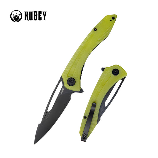 Kubey Merced KUB345C Linerlock Folding Knife – Yellow G10, D2 Blade