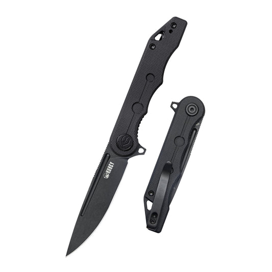 Kubey Mizo KUB312B Linerlock Folding Knife – Black G10, D2 Blade