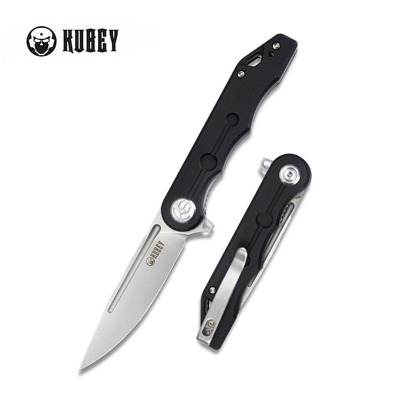 Kubey Mizo KUB312A Linerlock Folding Knife – Black G10, D2 Blade