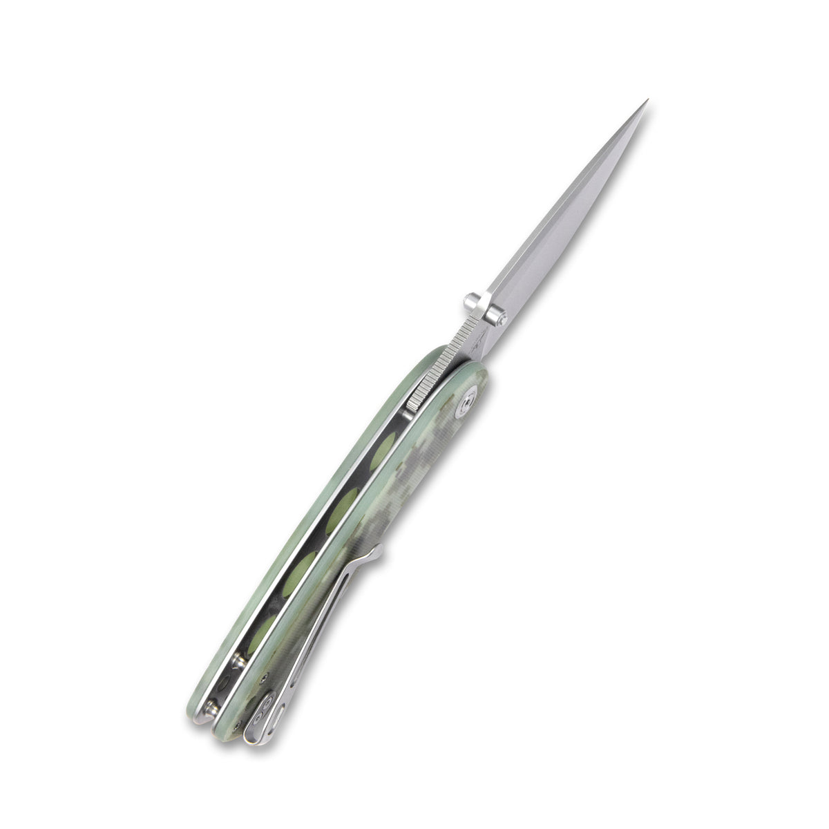 Kubey Momentum Front Flipper Folding Knife 3.43" AUS-10 Bead Blasted Drop Point Blade Digital Camo G10 Handle KU344K