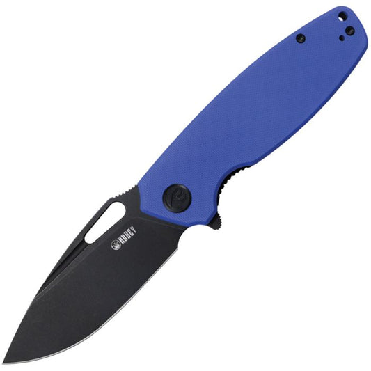 Kubey Tityus KUB322I Folding Knife – Black & Blue G10, 3.39″ D2 Blade
