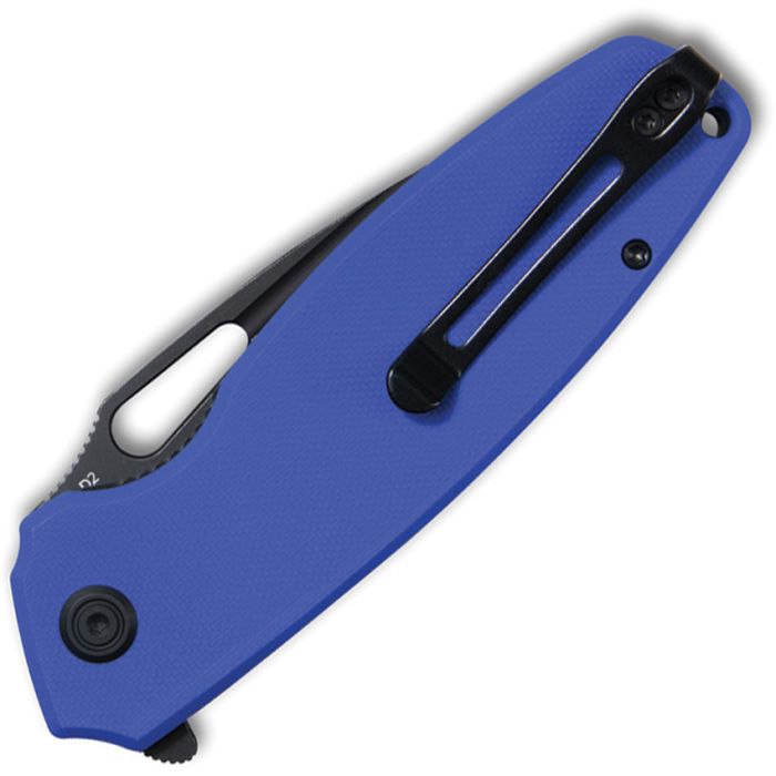 Kubey Tityus KUB322I Folding Knife – Black & Blue G10, 3.39″ D2 Blade
