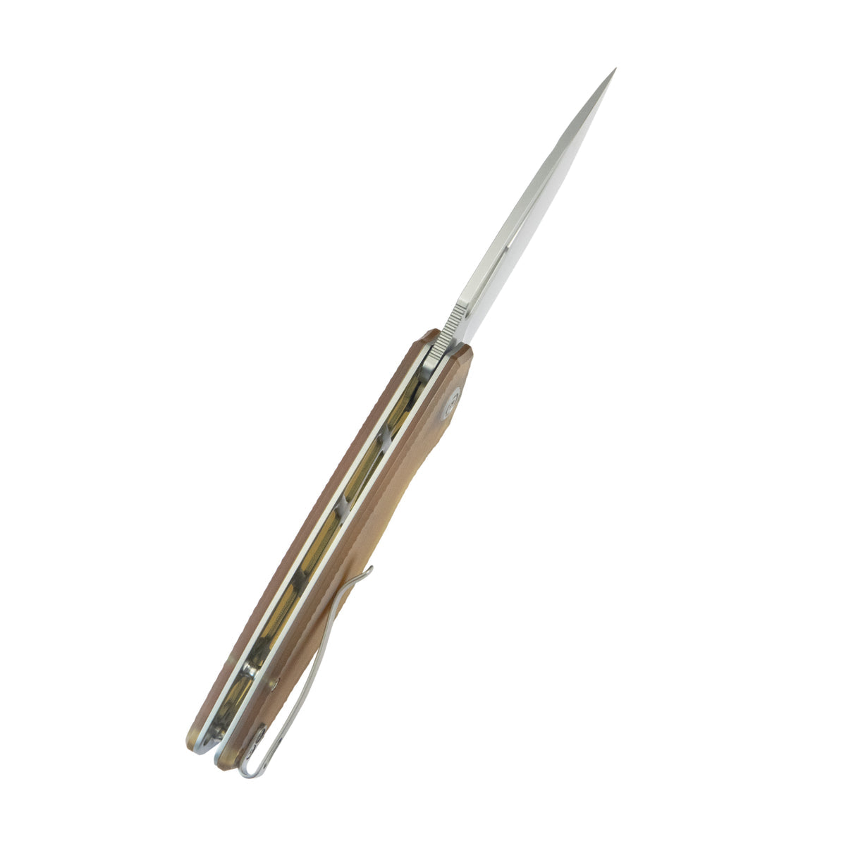 Kubey Tityus Liner Lock Flipper Folding Knife Ultem Handle 3.39" Beadblast 14C28N Blade KU322R
