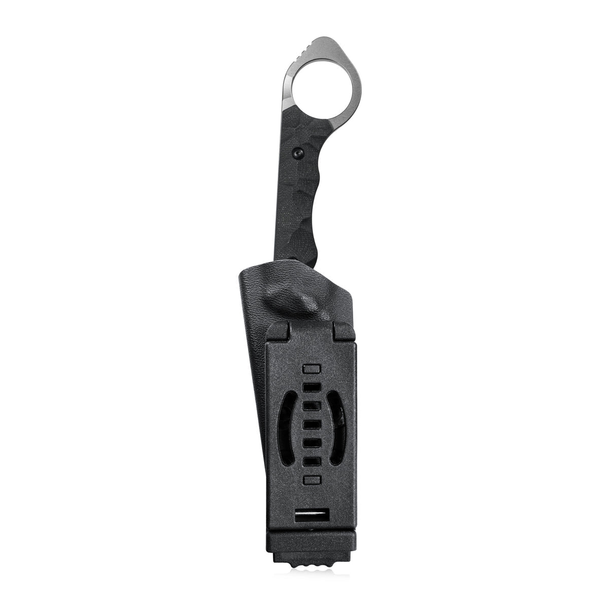 WOLF E-CQC Fixed Blade Knife Black G10 Handle Kydex Sheath 2.76" Satin D2 KU320A