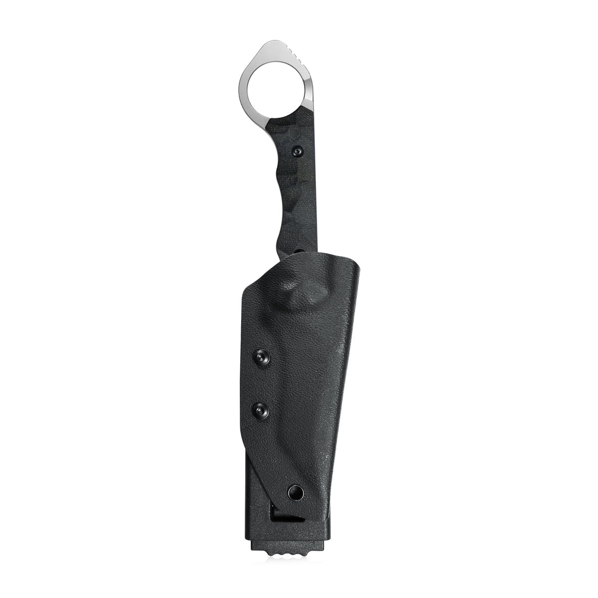 WOLF E-CQC Fixed Blade Knife Black G10 Handle Kydex Sheath 2.76" Satin D2 KU320A