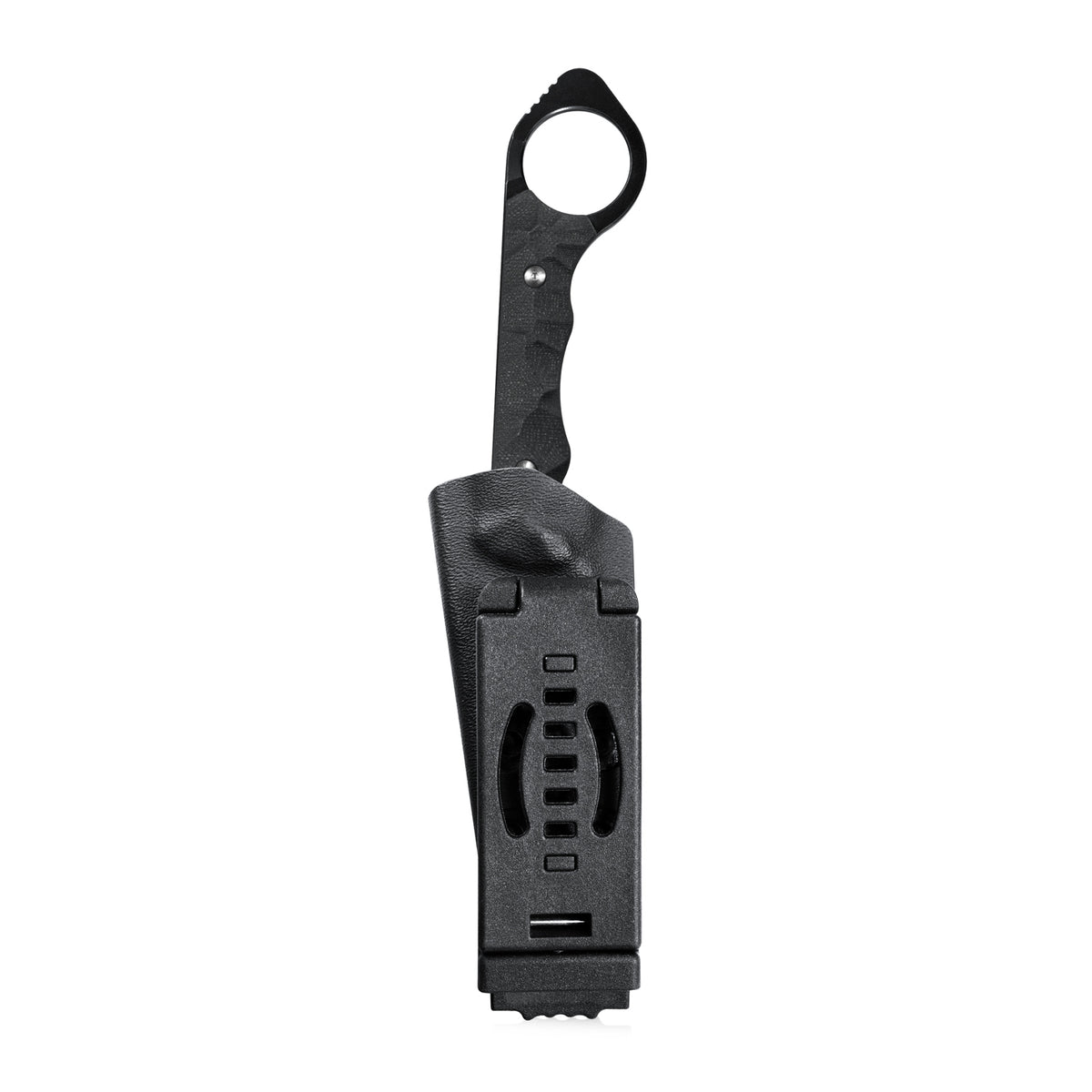 WOLF E-CQC Fixed Blade Knife Black G10 Handle Kydex Sheath 2.76" Dark Stonewashed D2 KU320B