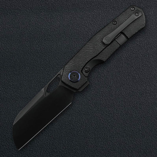 Kunwu S-TAO II (Left-Handed) S703L-R2-LT, 3.43″ Satin DLC Vanax Blade, Titanium Handle, Frame Lock