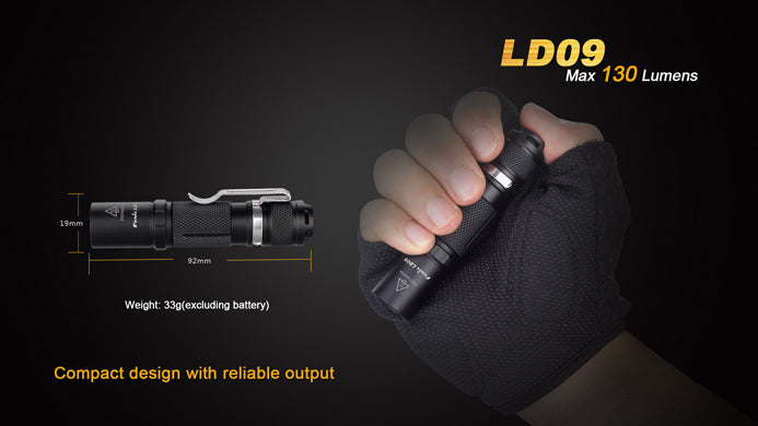 Fenix LD09 1 x AA CREE XP-E2 130 Lumen LED Flashlight