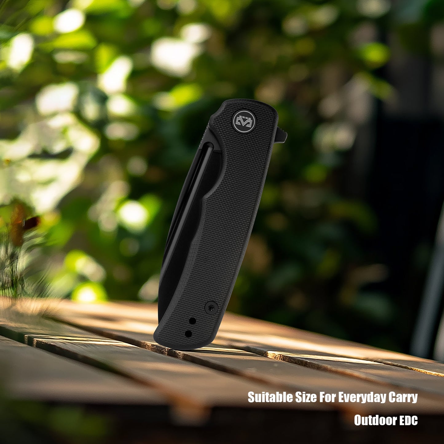 M Miguron Talism Flipper Folding Knife Black G10 Handle 3.01" Black PVD D2 Blade MGR-810BKII