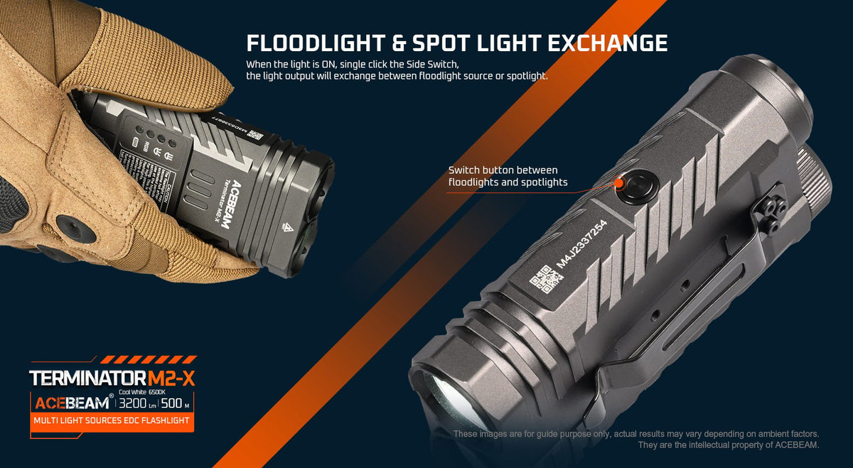 Acebeam Terminator M2-X Desert M2X-CW-DESERT compact EDC size and design detail