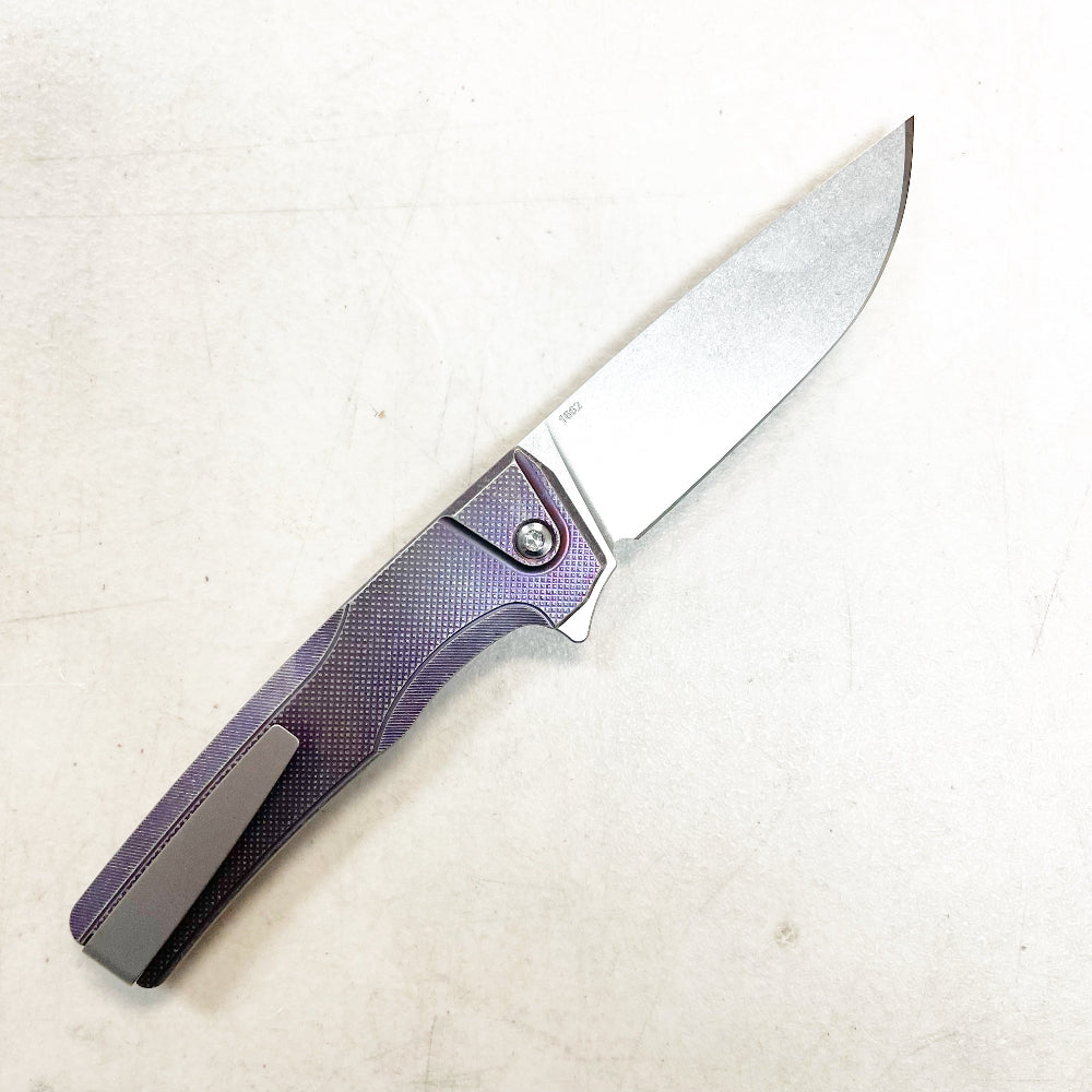 MachineWise – Sonora #1662 – 3.35" S90V Button Lock Integral Titanium Folding Knife