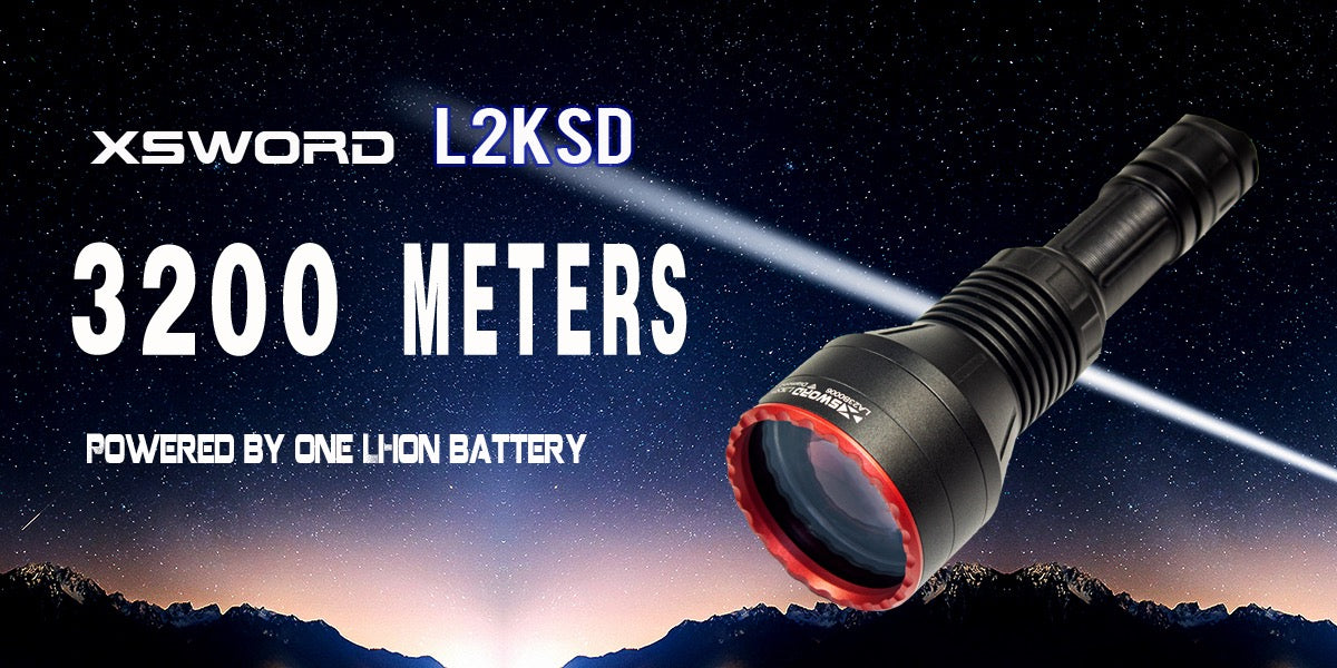 MAXTOCH L2KSD LEP Spotlight – 3200m Throw, Compact 1×21700 Battery