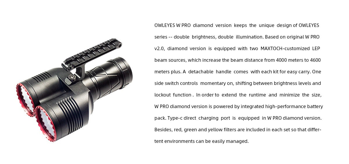 MAXTOCH OWLEYES W PRO V2 Long Range LEP Spotlight – 4600m Throw