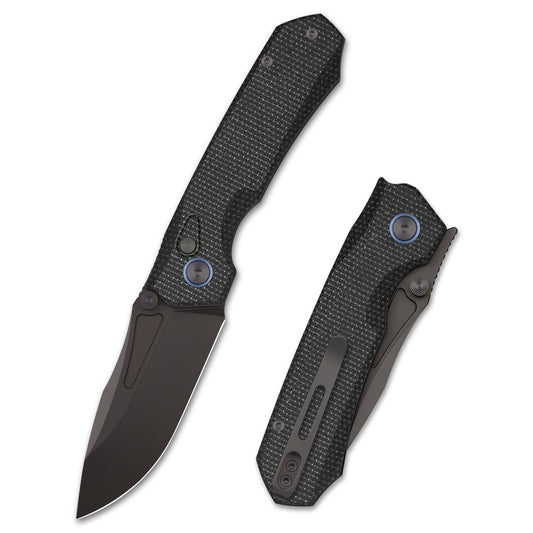 Remette Rhino MC319B front view – 3.15" titanium-coated 14C28N drop point folding knife