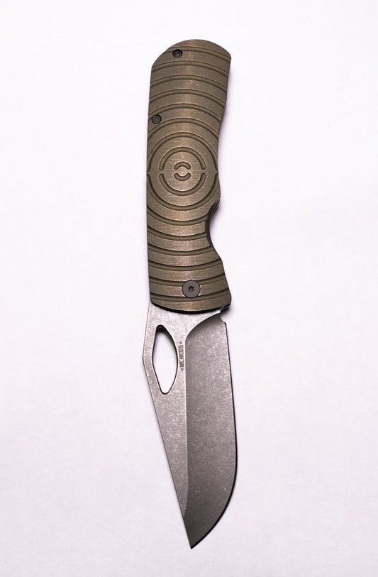 McNees Knives Dixon – 3.75" MagnaCut Frame Lock Knife Shockwave Milled Bronze Atomic Blade