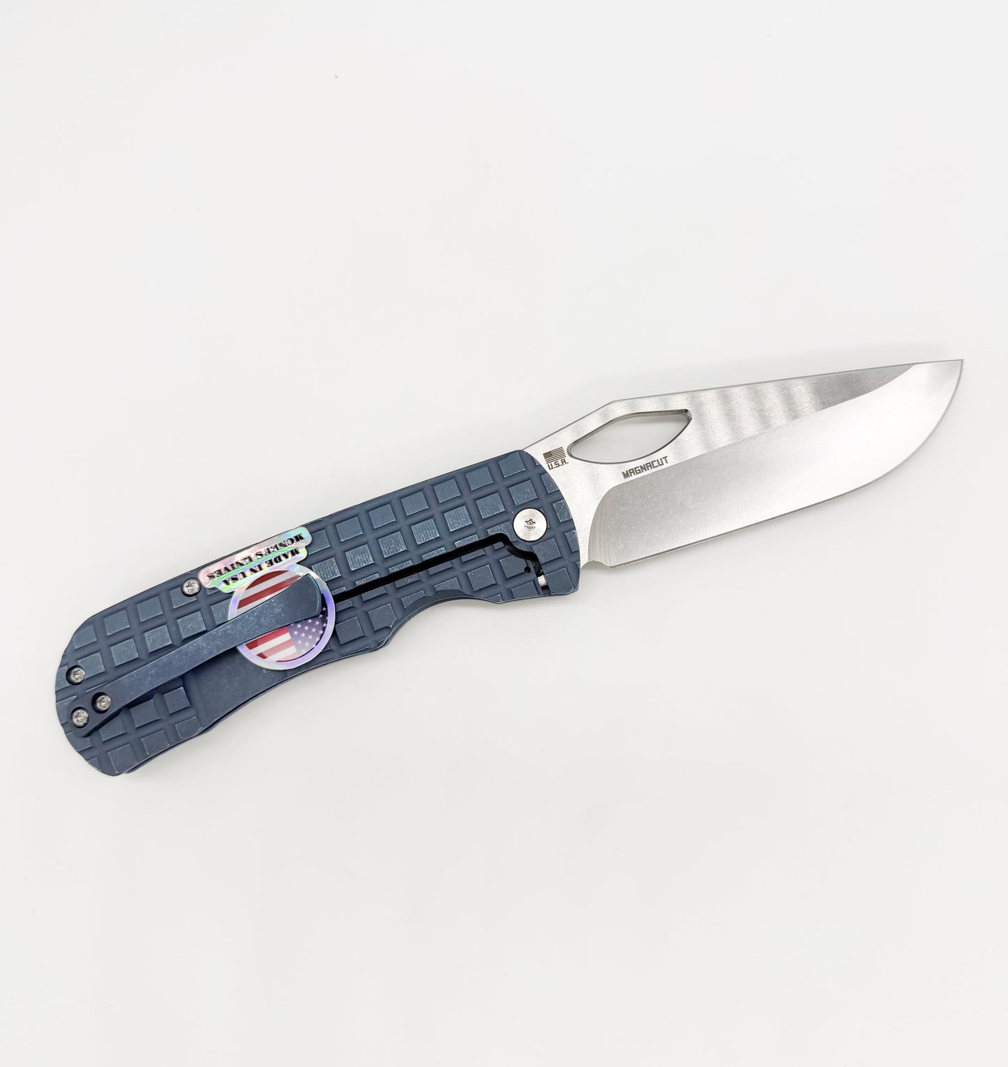McNees Knives Dixon 3.75 inch MagnaCut blue satin blade with packaging