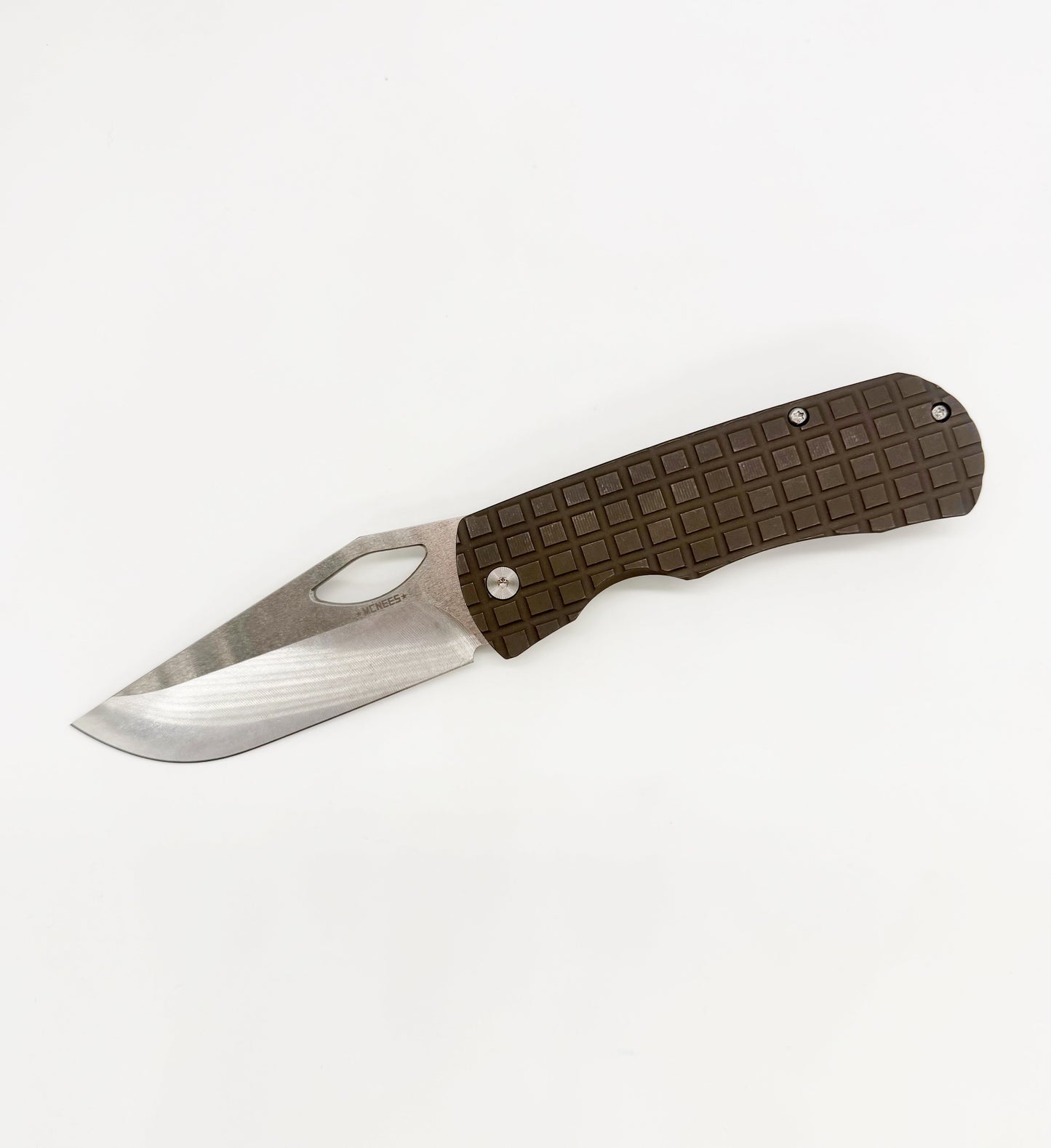 McNees Knives Dixon 3.75 inch MagnaCut frame lock knife with bronze handle