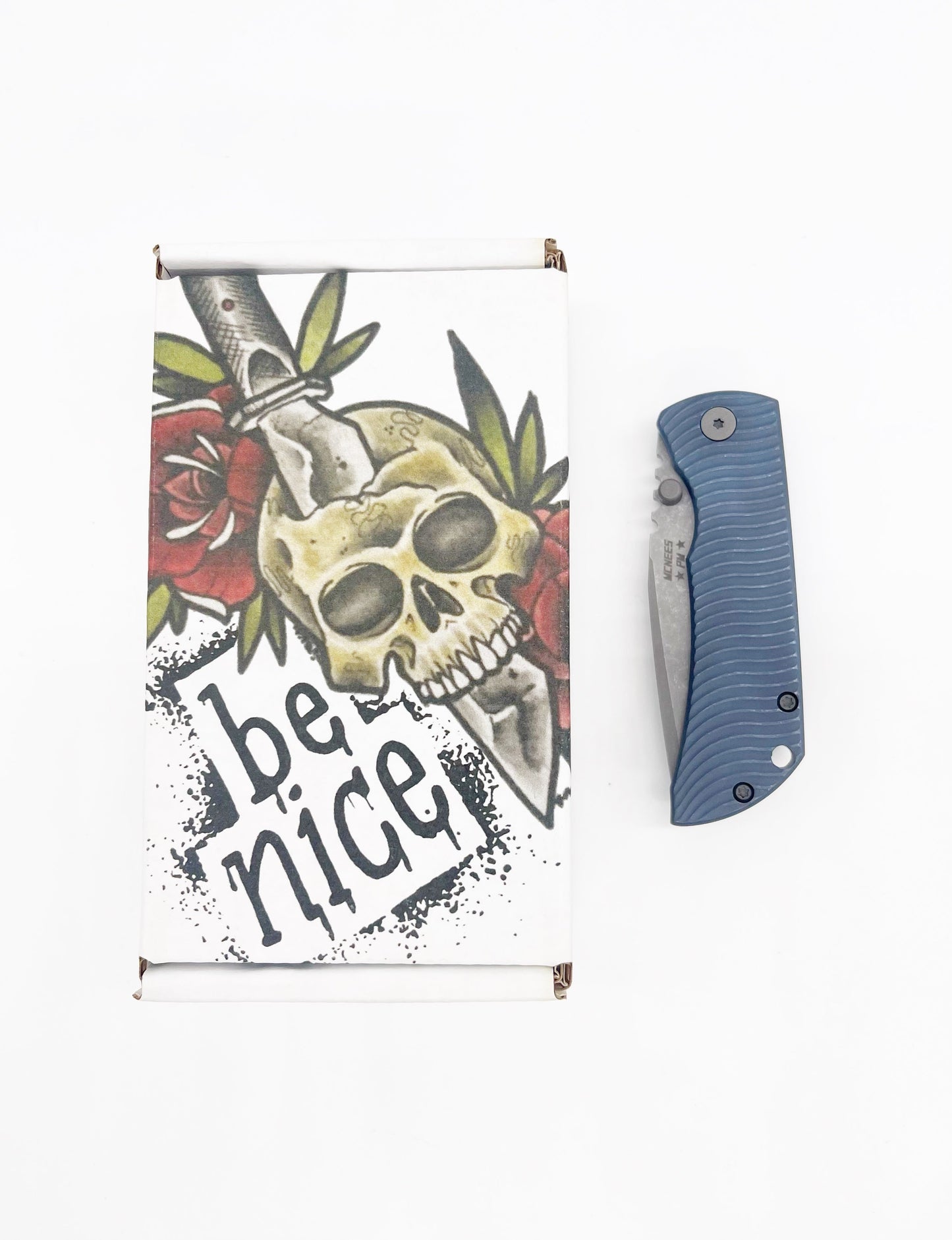 McNees Knives PM MAC-2 3" BLU-A – MagnaCut Hollow Ground Blue Titanium Frame Lock Knife