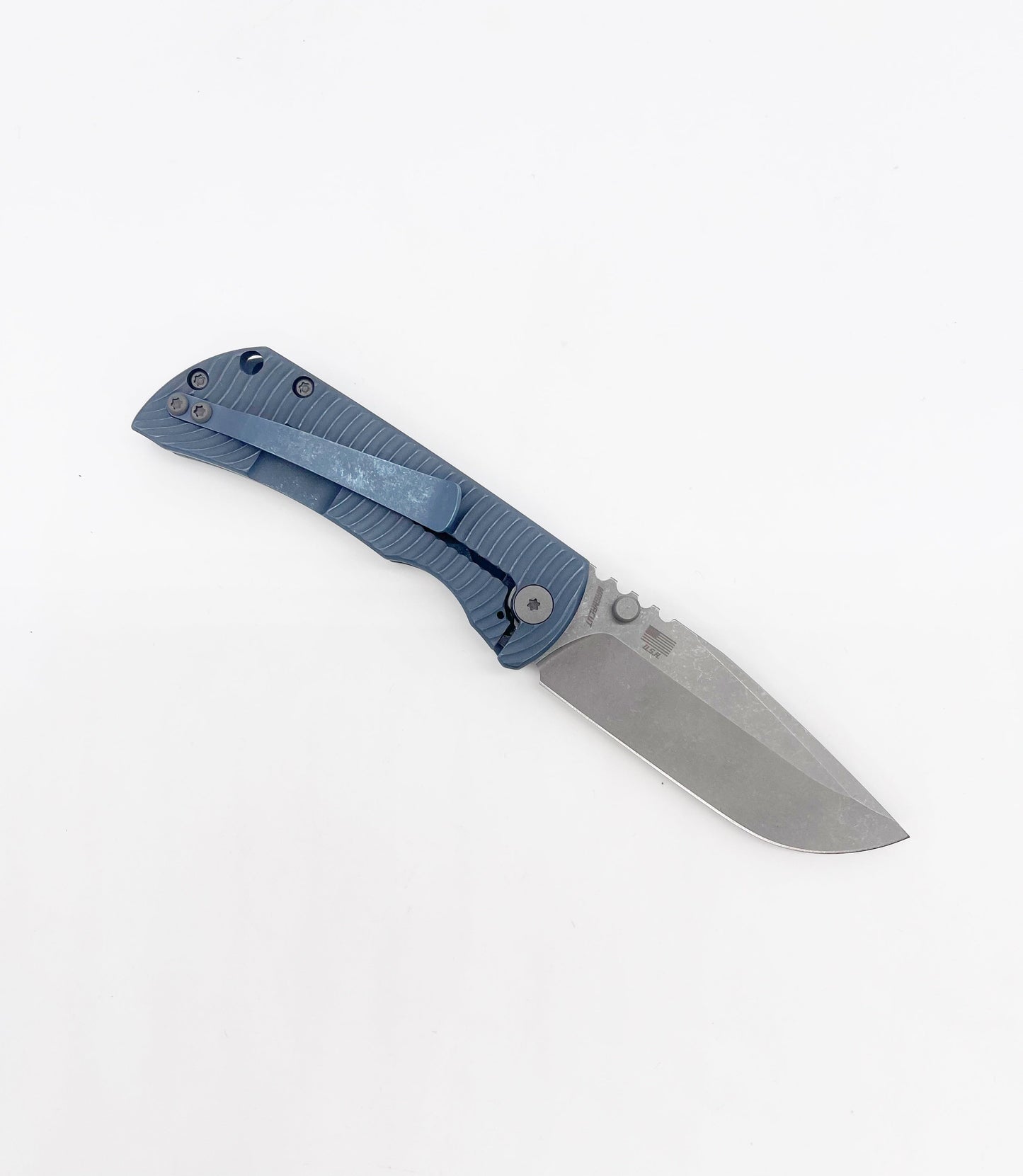 McNees Knives PM MAC-2 3" BLU-A – MagnaCut Hollow Ground Blue Titanium Frame Lock Knife