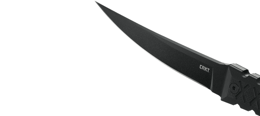 CRKT HZ6 Fixed Blade Knife James Williams Design 2927 6.50" SK-5 Carbon Steel Black G10 Handles