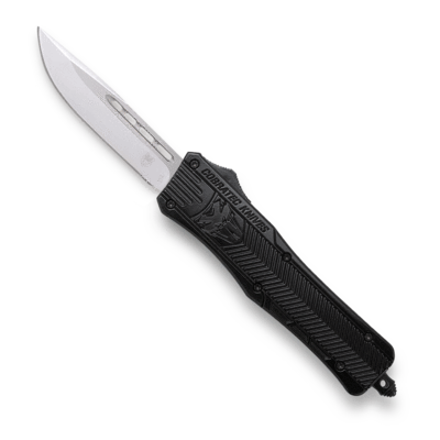 CobraTec CTK-1 Black Medium Dual Action Knife 3in Drop Point D2 Steel Blade