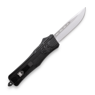 CobraTec CTK-1 Black Medium Dual Action Knife 3in Drop Point D2 Steel Blade