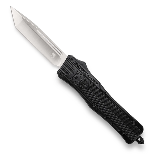 CobraTec CTK-1 Black Medium Dual Action Knife 3in Tanto D2 Steel Blade