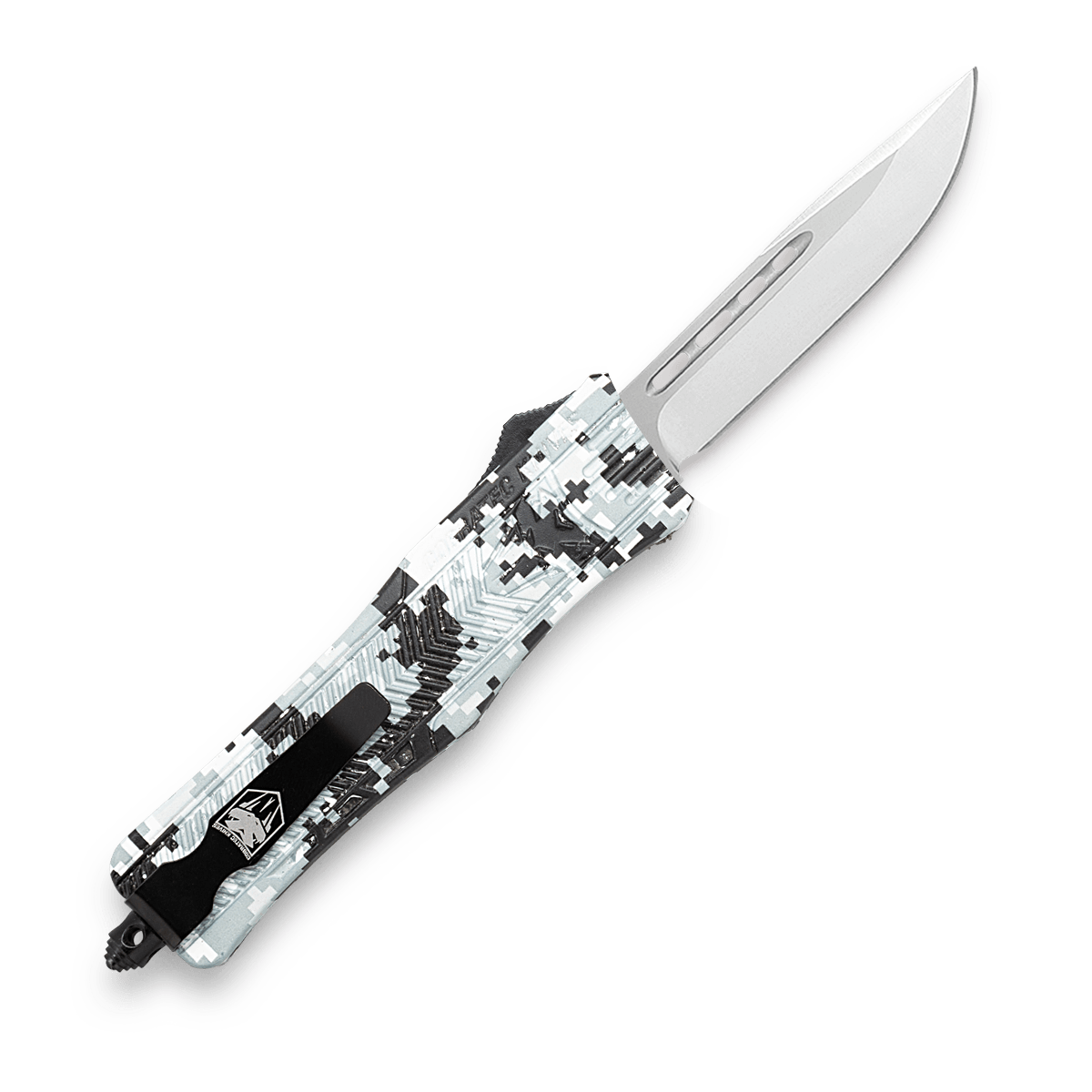 Cobratec MEDIUM CTK-1 WINTER DIGI CAMO Automatic OTF Knife - Drop Point Non-Serrated