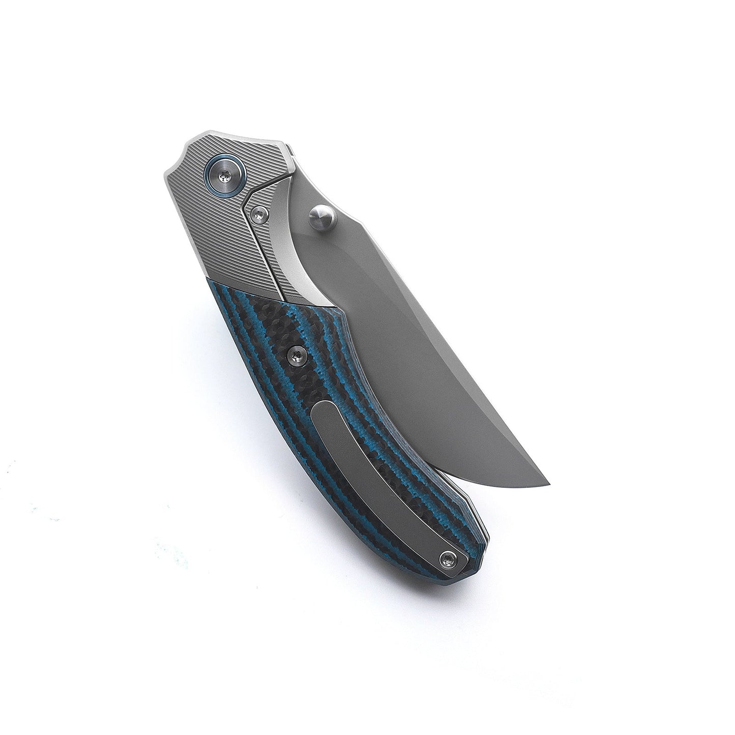 Miguron Centurion II Folding Knife Blue Carbon Fiber 3.5" Sandblasted M390 Blade MGR-609BUII