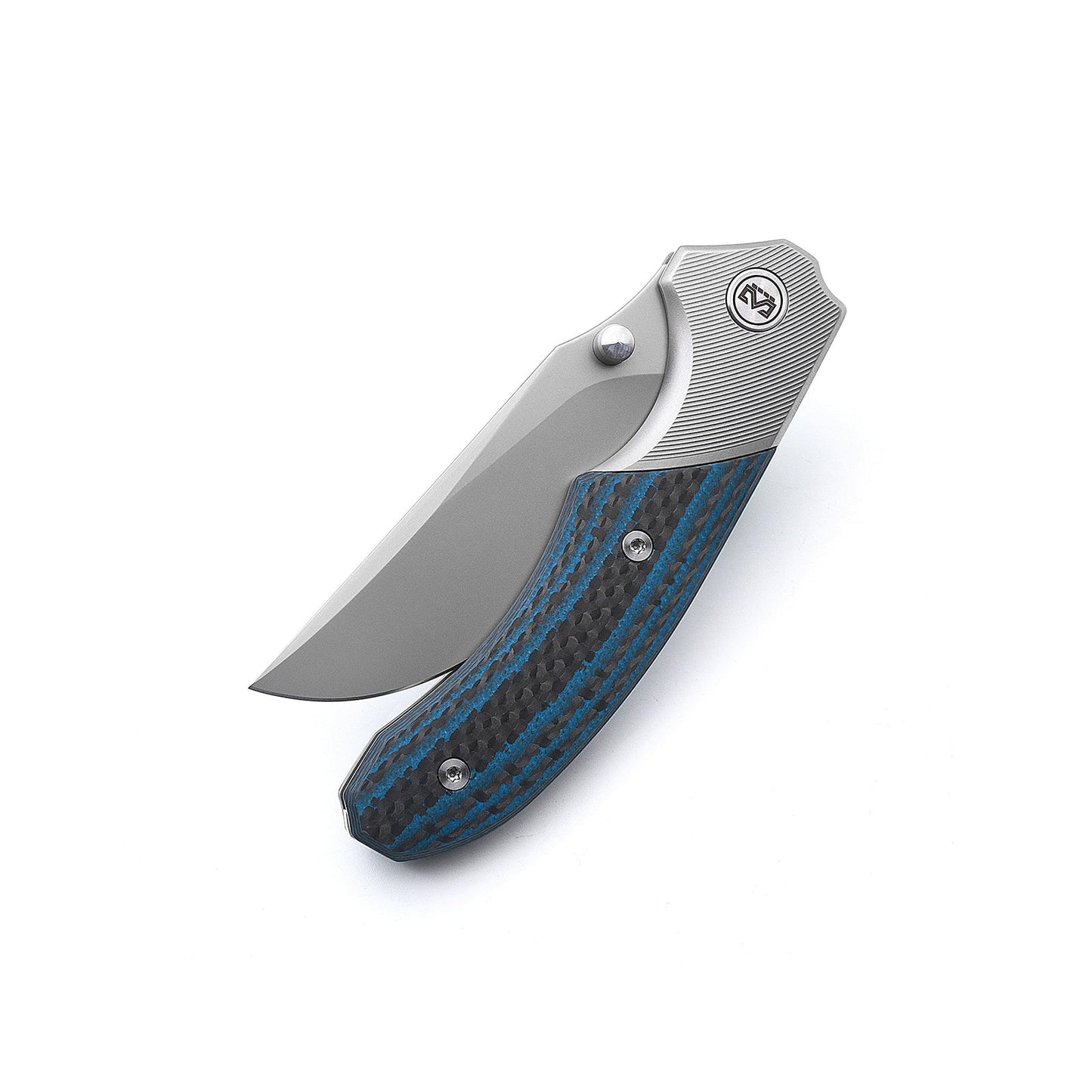 Miguron Centurion II Folding Knife Blue Carbon Fiber 3.5" Sandblasted M390 Blade MGR-609BUII