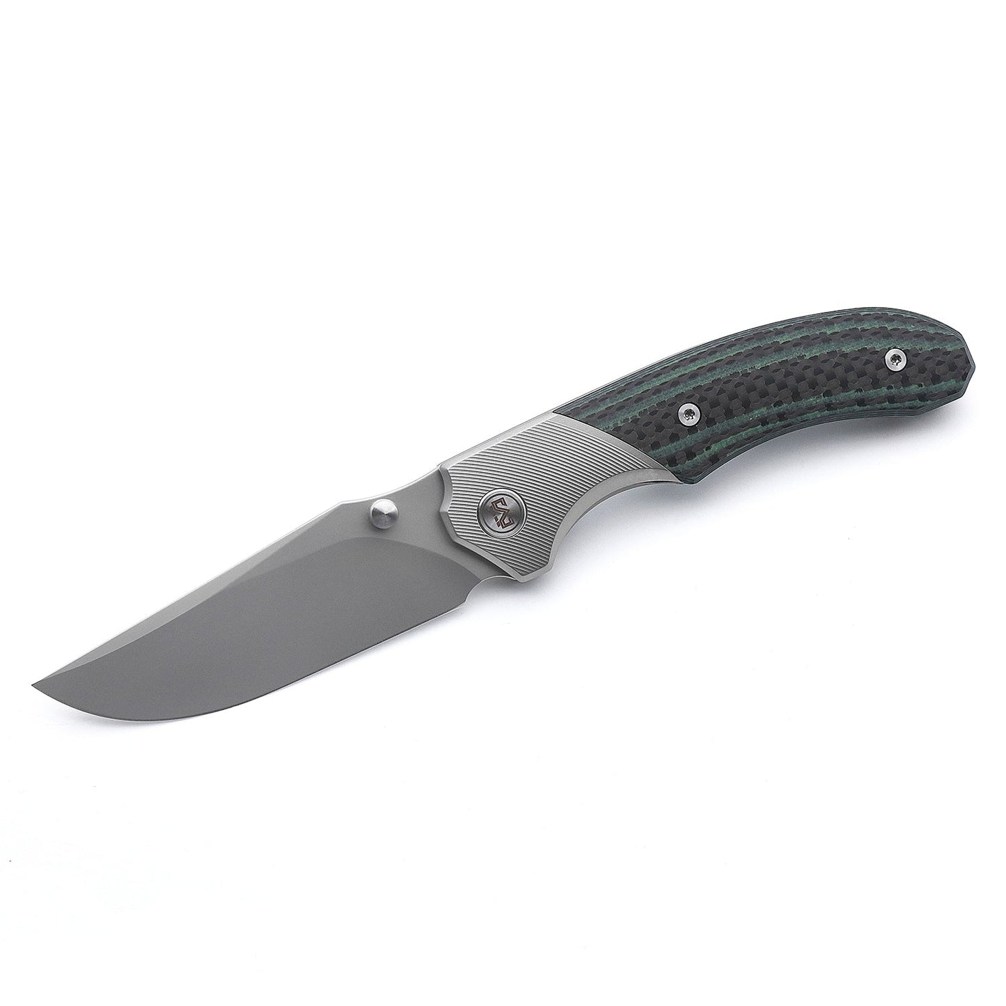 Miguron Centurion II Folding Knife Green Carbon Fiber 3.5" Sandblasted M390 Blade MGR-609GNII
