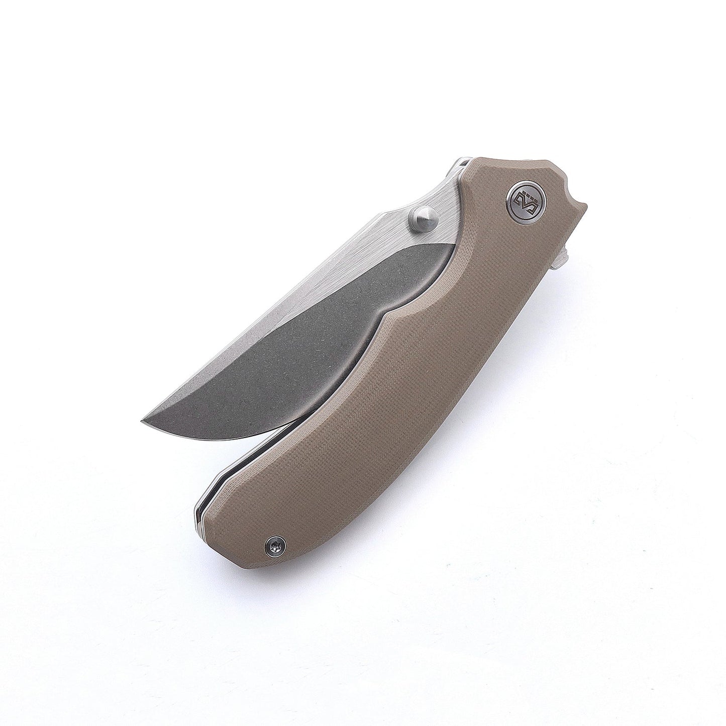 Miguron Centurion Folding Knife 3.5" 14C28N Stonewash & Satin Blade Tan G10 Handle MGR-812TN