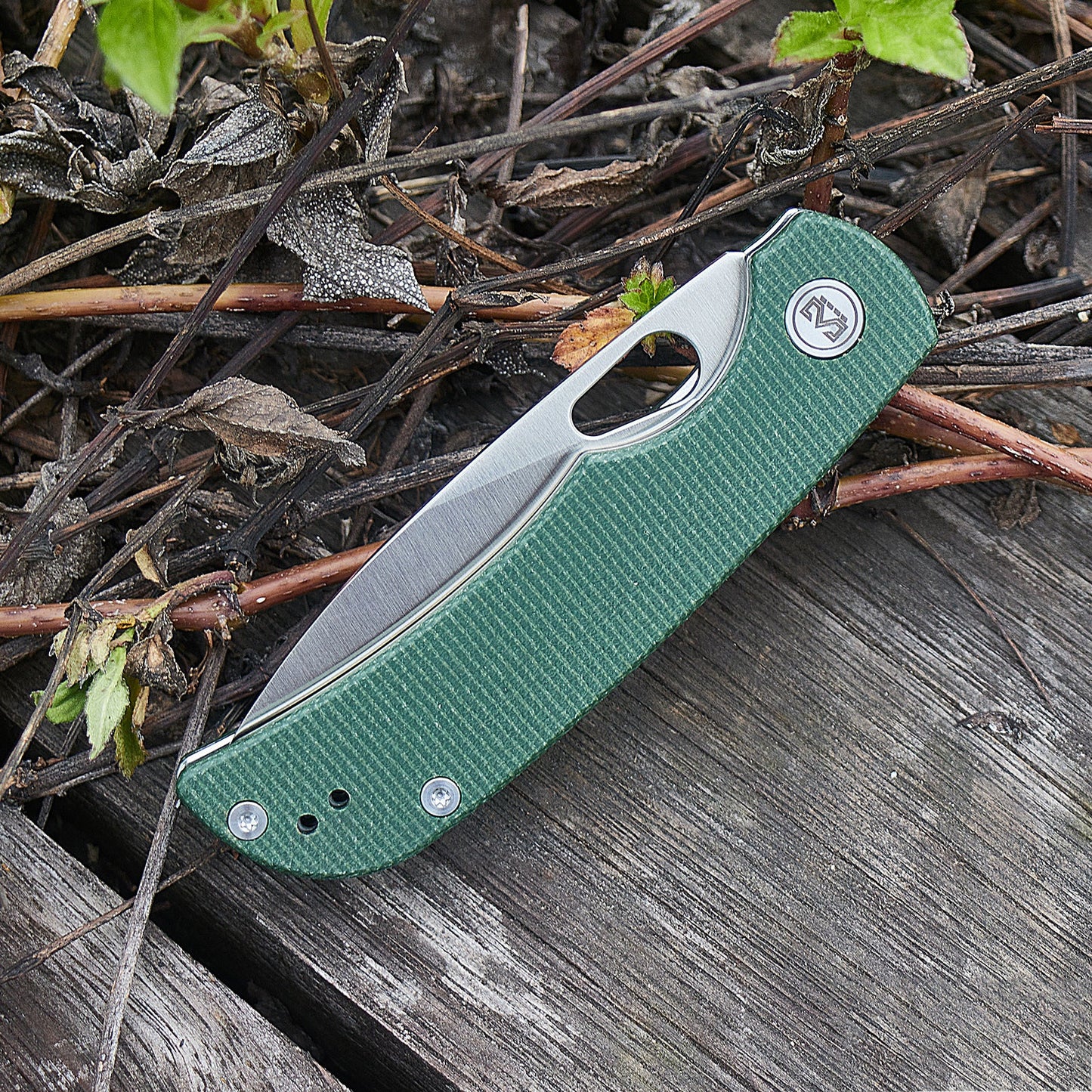 Miguron Moyarl Folding Knife 3.25" 14C28N Satin Blade Green Micarta Handle MGR-806MGN