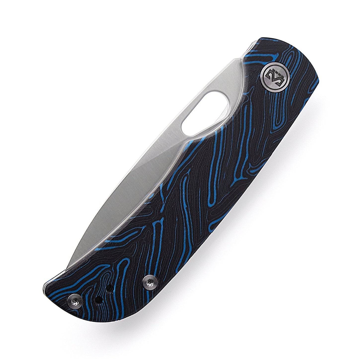 Miguron Moyarl Folding Knife 3.25" Satin 14C28N Blade Blue Damascus G10 Handle MGR-806DBU