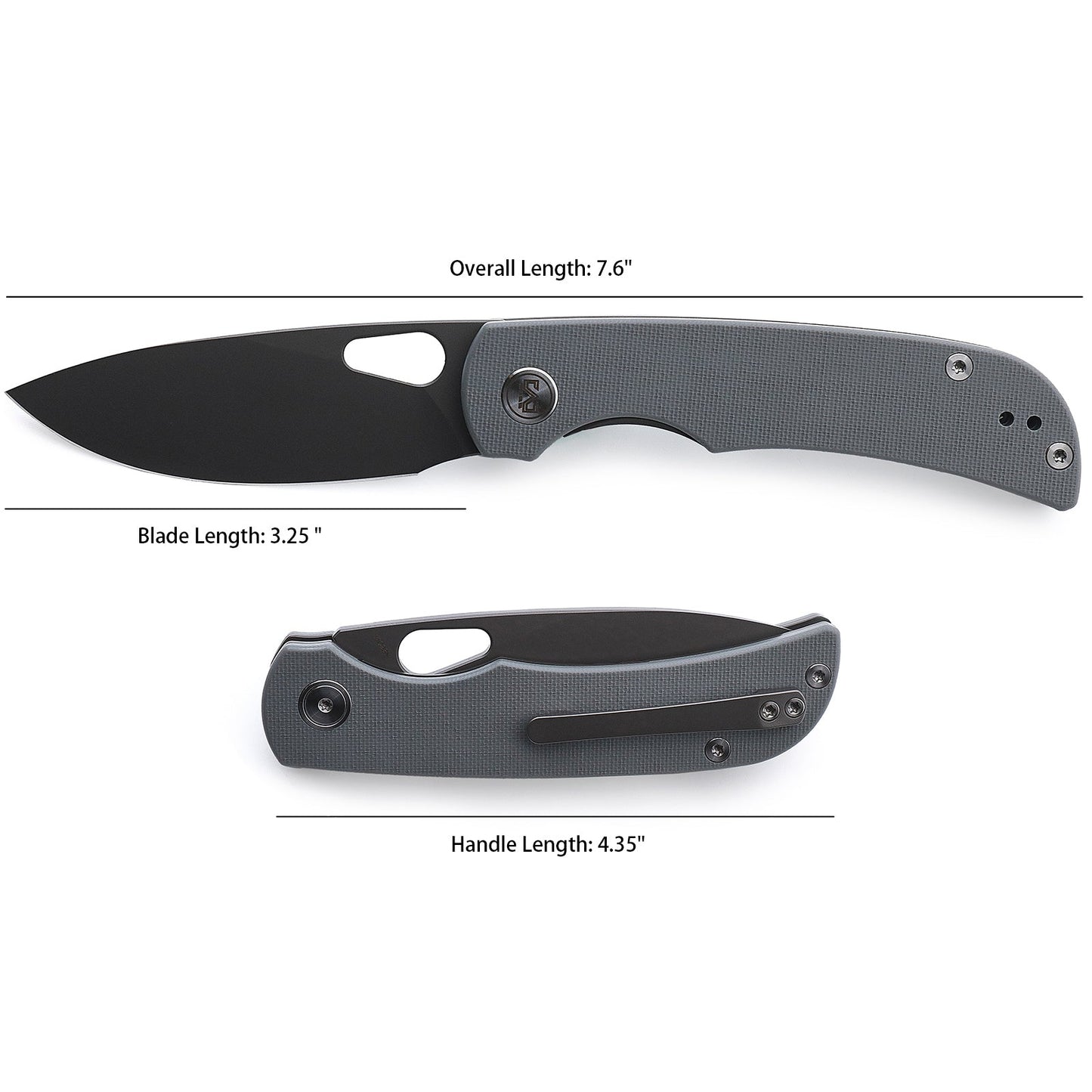 Miguron Moyarl Folding Knife 3.25" Dark Grey PVD 14C28N Blade Dark Grey G10 Handle MGR-806DG