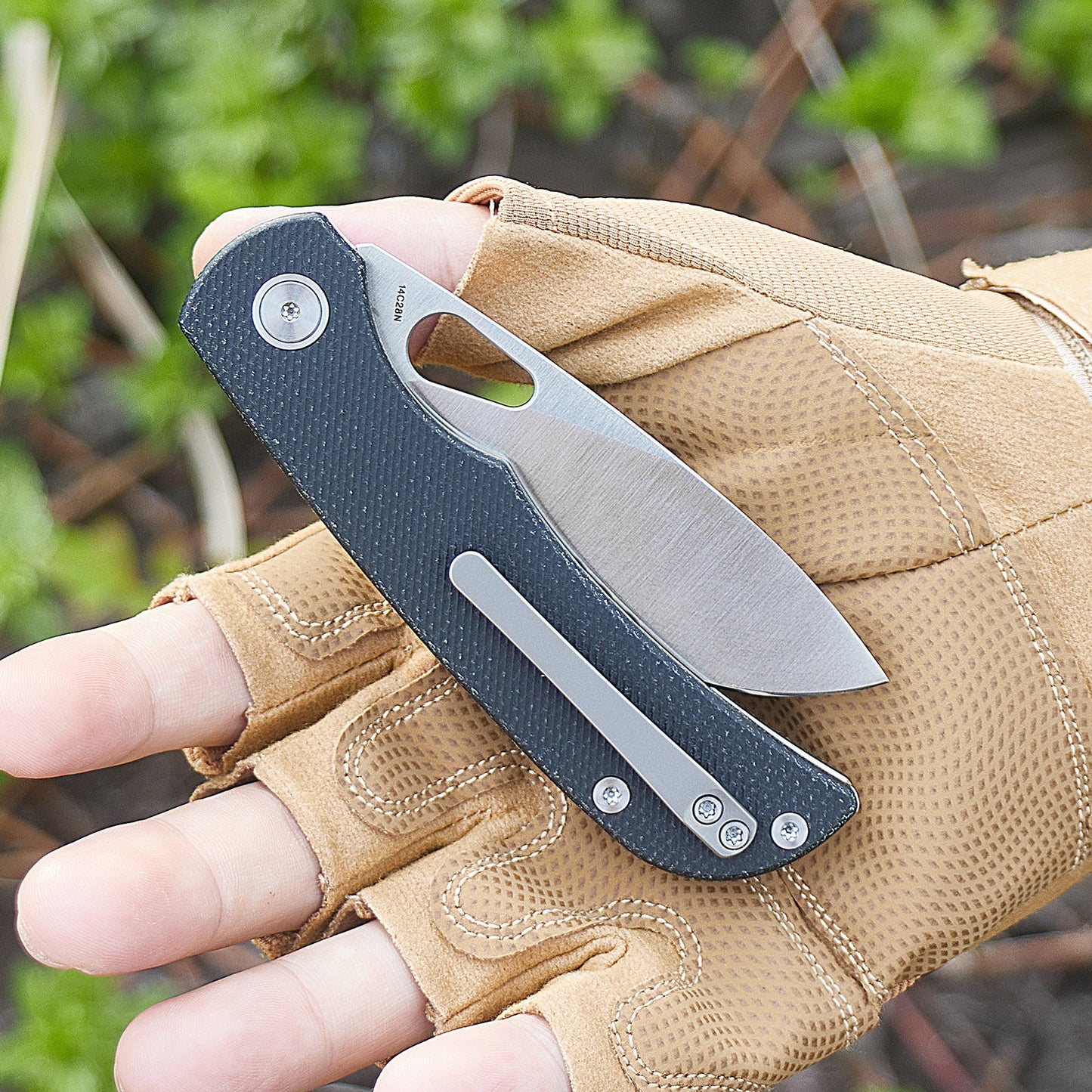 Miguron Moyarl Folding Knife 3.25" 14C28N Satin Blade Black Micarta Handle MGR-806MWBK