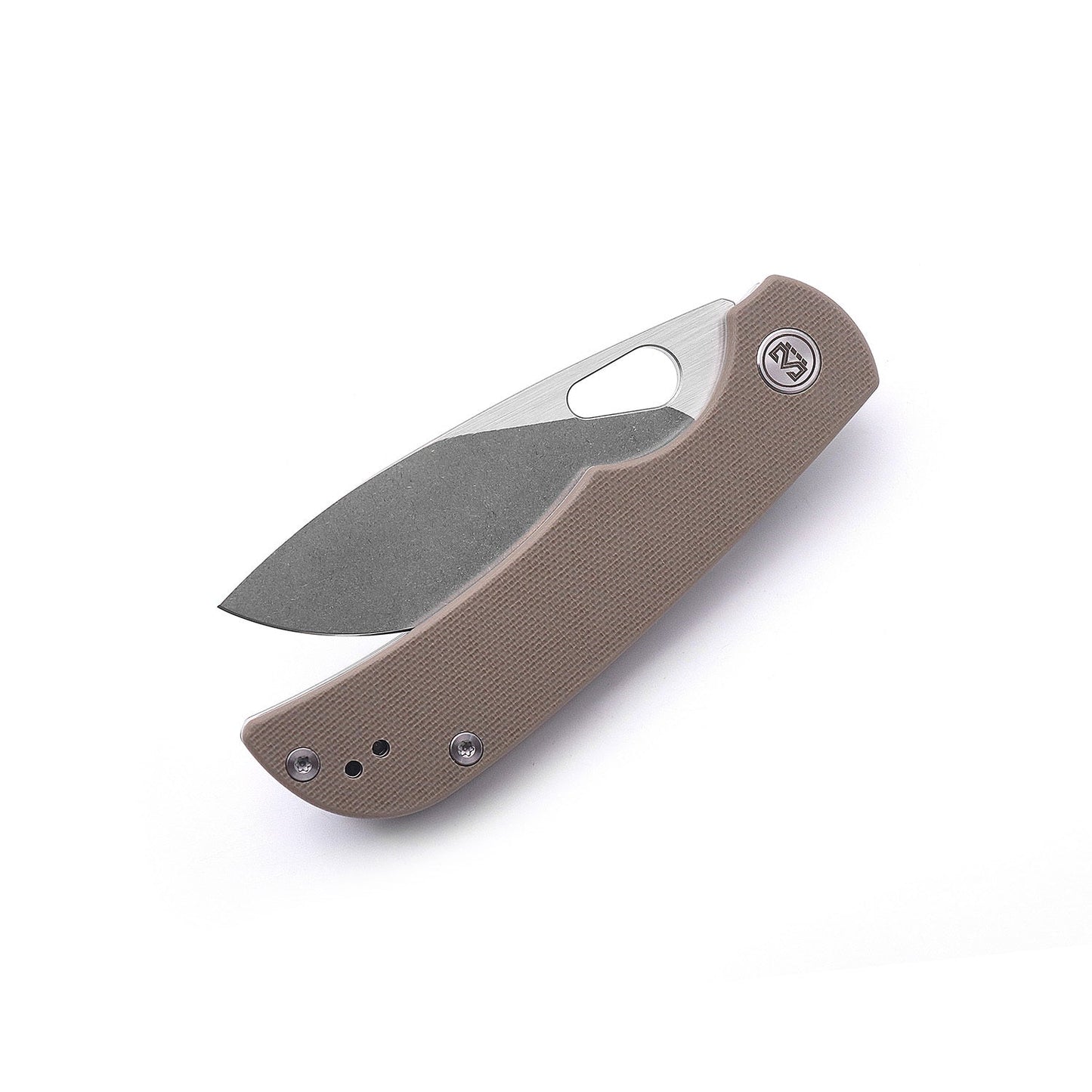 Miguron Moyarl Folding Knife 3.25" Stonewash/Satin 14C28N Blade Tan G10 Handle MGR-806TN