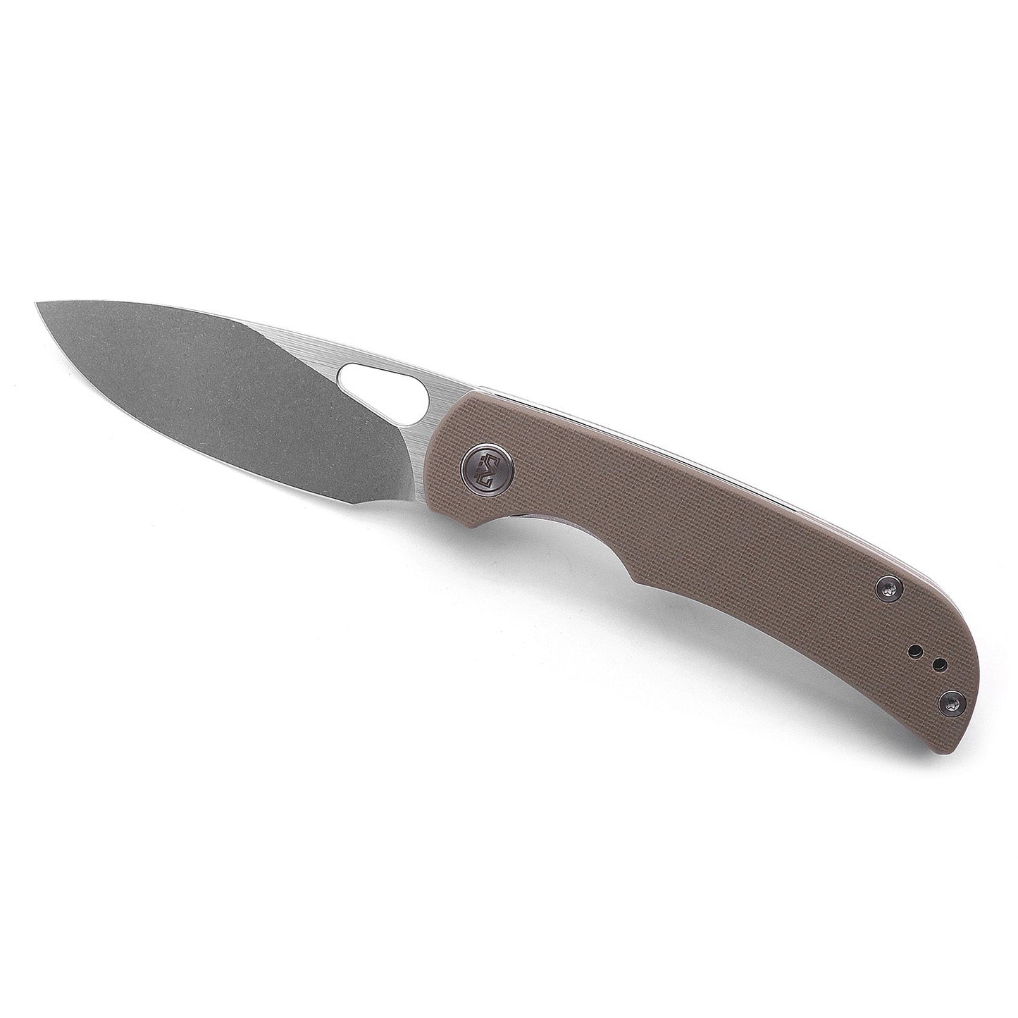 Miguron Moyarl Folding Knife 3.25" Stonewash/Satin 14C28N Blade Tan G10 Handle MGR-806TN
