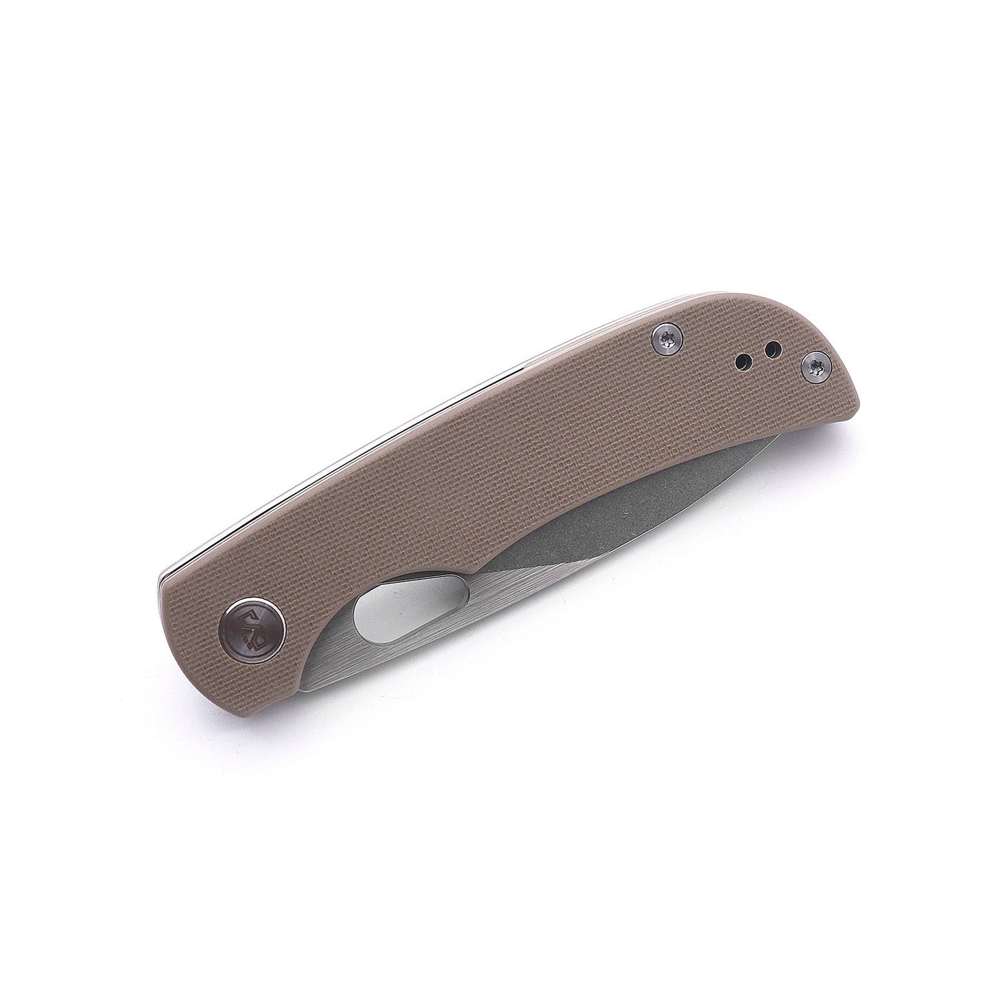 Miguron Moyarl Folding Knife 3.25" Stonewash/Satin 14C28N Blade Tan G10 Handle MGR-806TN