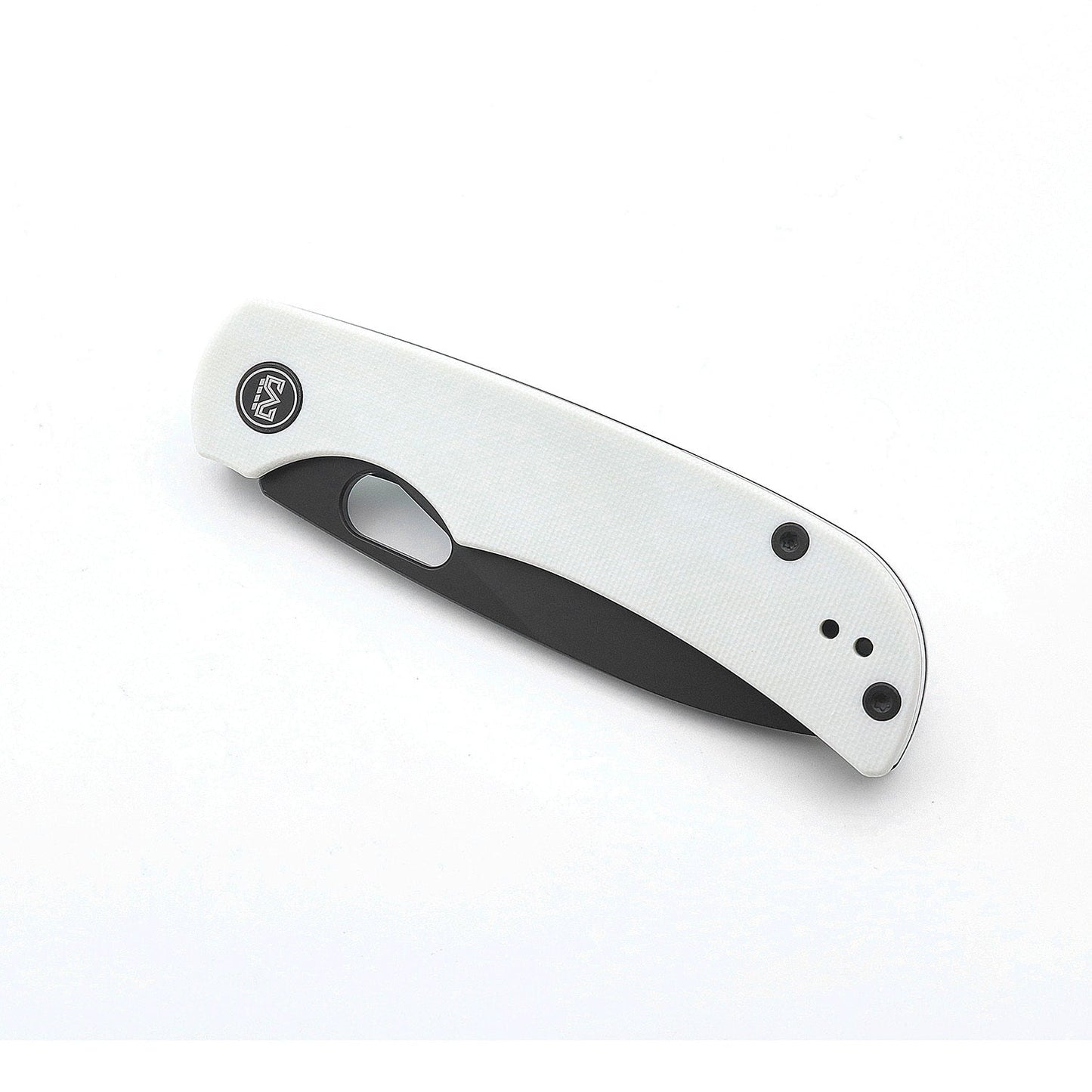 Miguron Moyarl Folding Knife 3.25" Black PVD 14C28N Blade White G10 Handle MGR-806WH