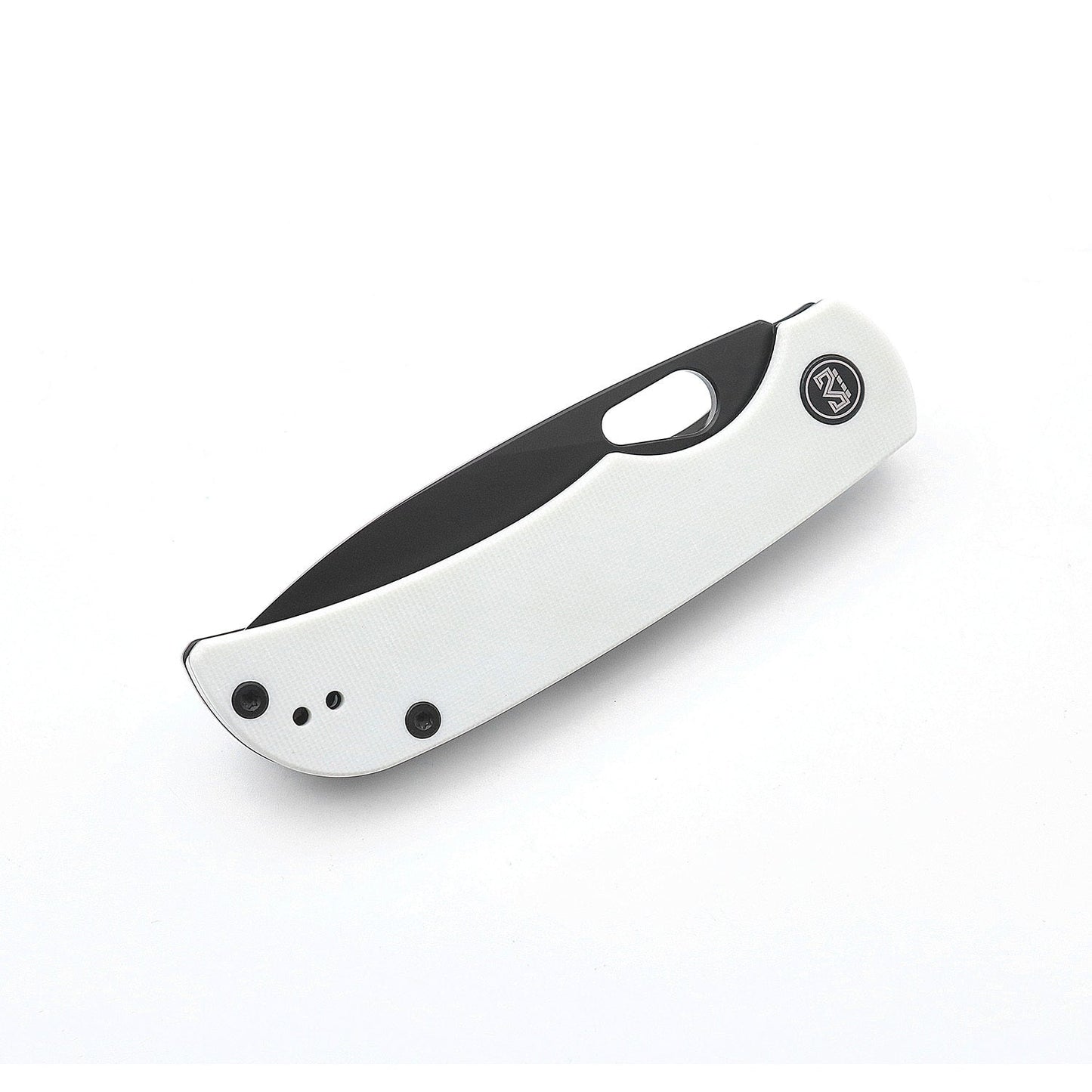 Miguron Moyarl Folding Knife 3.25" Black PVD 14C28N Blade White G10 Handle MGR-806WH